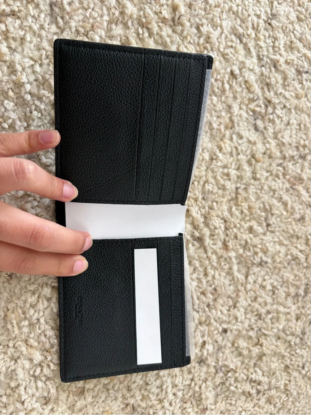 Coach Black Pebbled Leather Wallet - Men's Card & Bill Holder